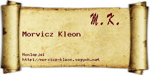Morvicz Kleon névjegykártya